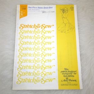 STRETCH & SEW 1310 One-Piece Halter Swim Suit, Bust 30-32-34-36-38-40